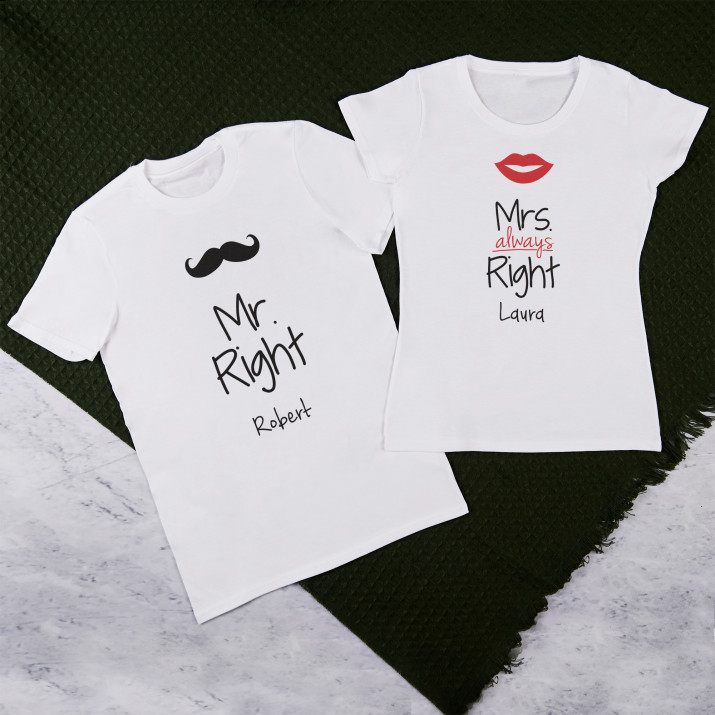 Mr right, Mrs always right - Sada triček pro páry